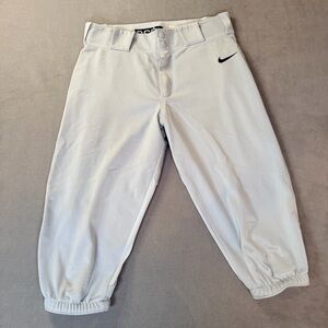 Nike BSBL- Men's Gray Baseball Pants/Short/Knicker Style- Medium- Like New